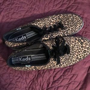 Gently used Leopard print Keds